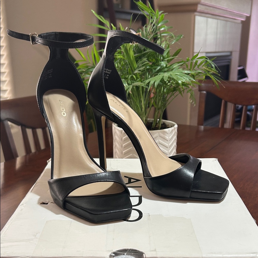 Aldo Elegant Black Strappy Heels